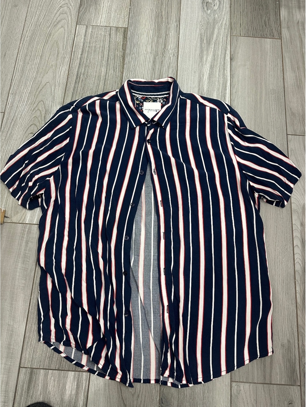 Denim & Flower Ricky Singh Men's Striped Button-Up Shirt Large